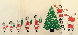 The front of the 1965 Christmas card with all seven Prescott children. Cathy would have just celebrated her first birthday on December 7.
