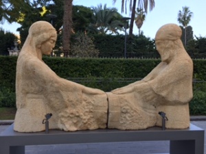Standing outside the Nicholas Sursock Museum in Beirut is "The Weeping Women." This sculpture depicts two women, one Christian and one Muslim, mourning together in the loss of sons to senseless wars.